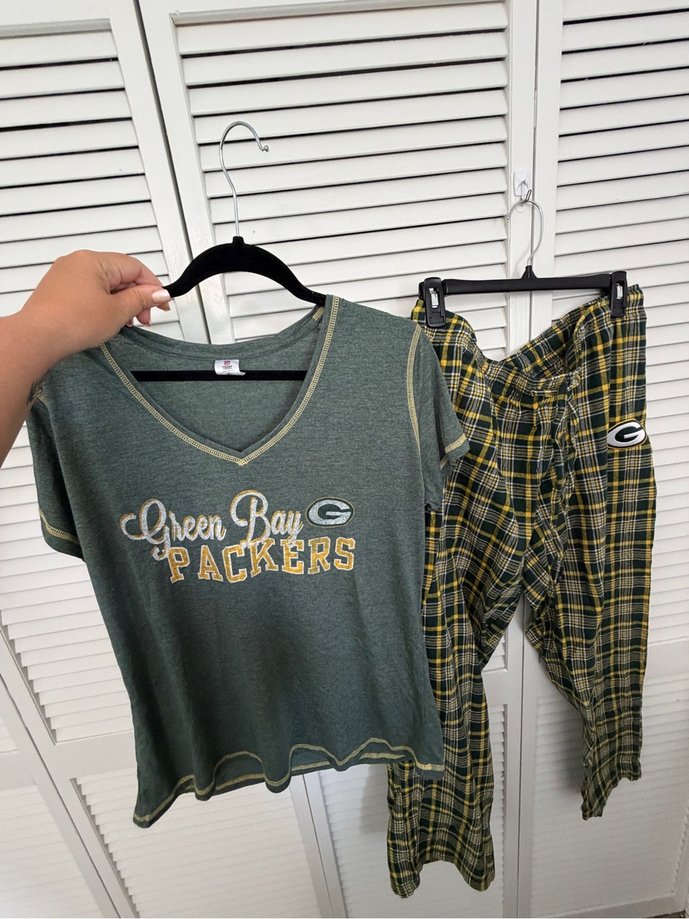 NWOT NFL Green & Yellow Green Bay Packers Pajama Set Size XL